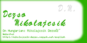 dezso mikolajcsik business card